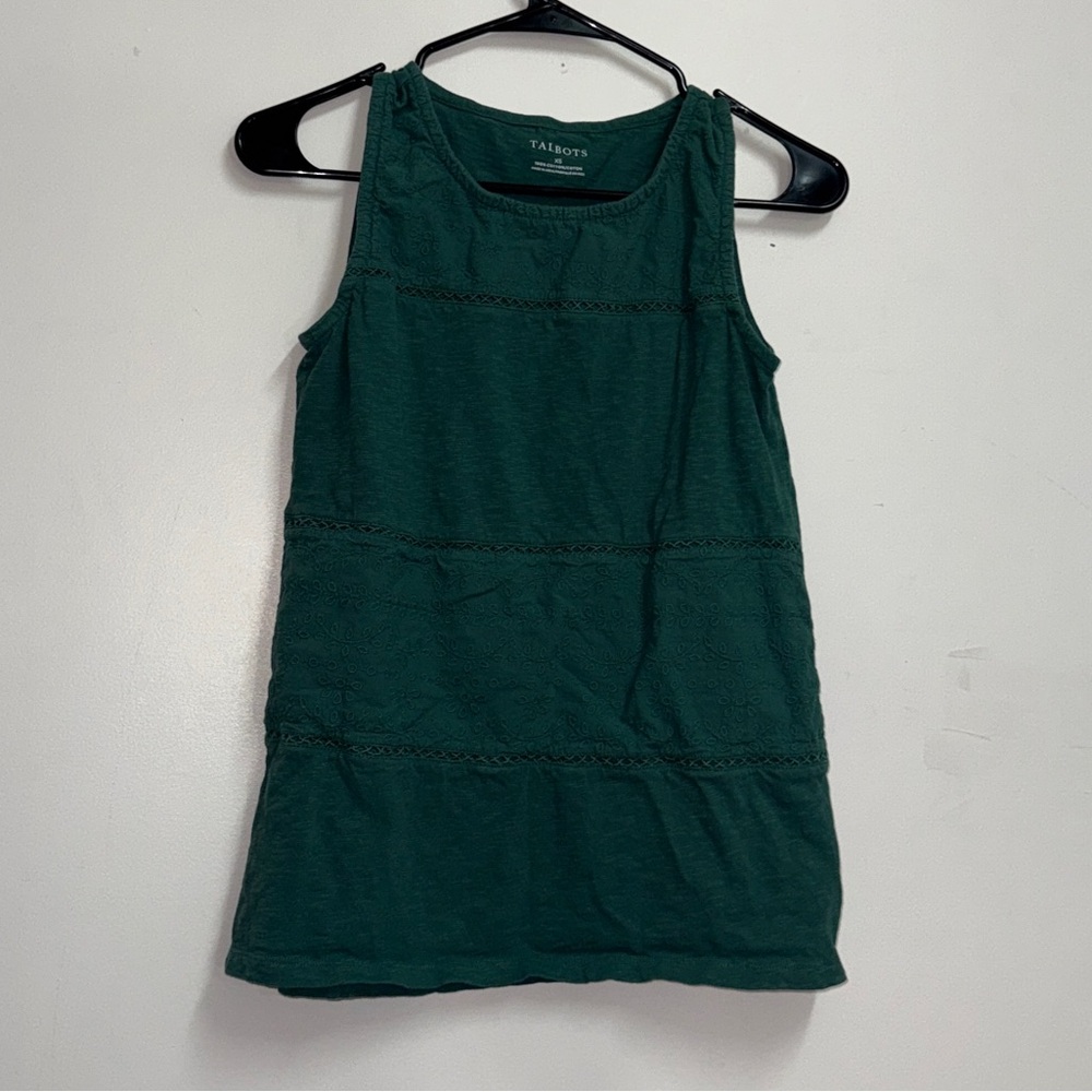 Green Talbots extra small sleeveless blouse Size XS - Picture 1 of 6